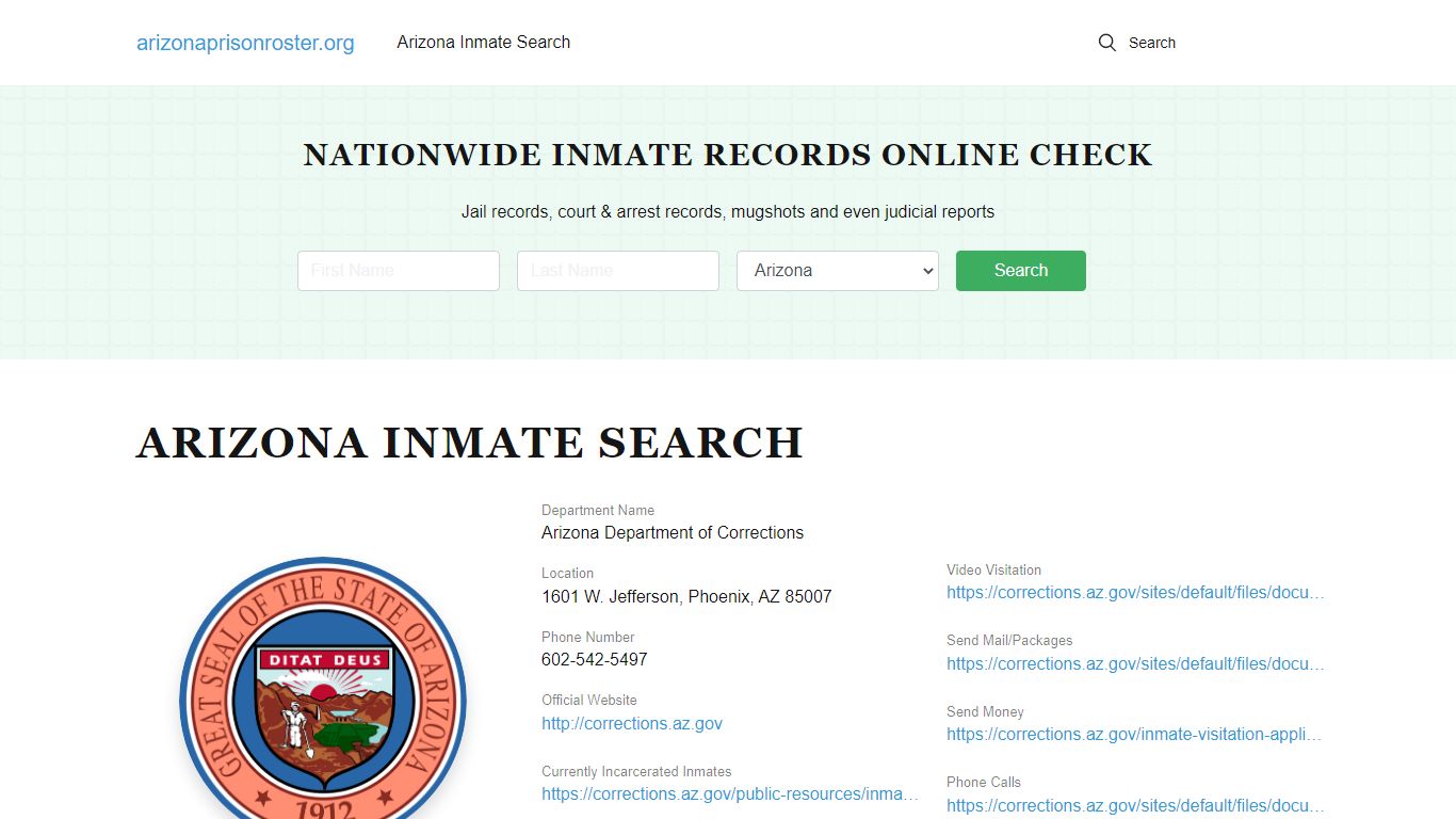 Arizona Inmate Search - AZ DOC Offenders Lookup